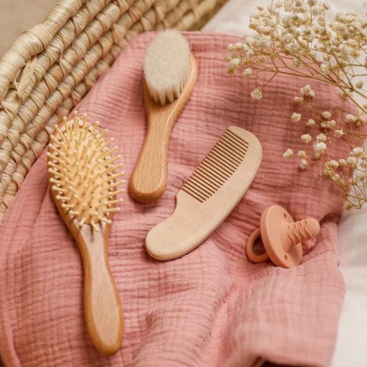 Natural wood & wool hairbrush - Cambout